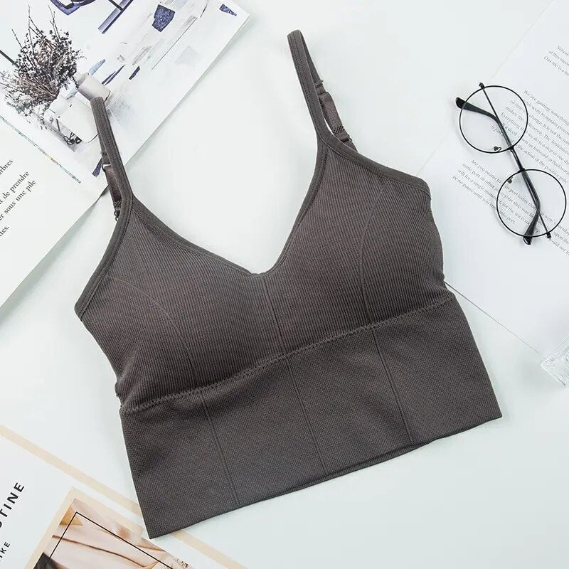 Sujetador deportivo crop top con tirantes