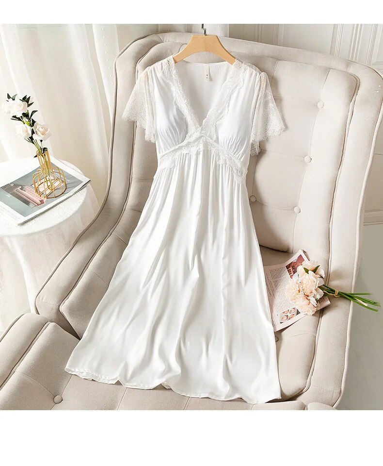 Lace Satin dress with Removable Bra Cups