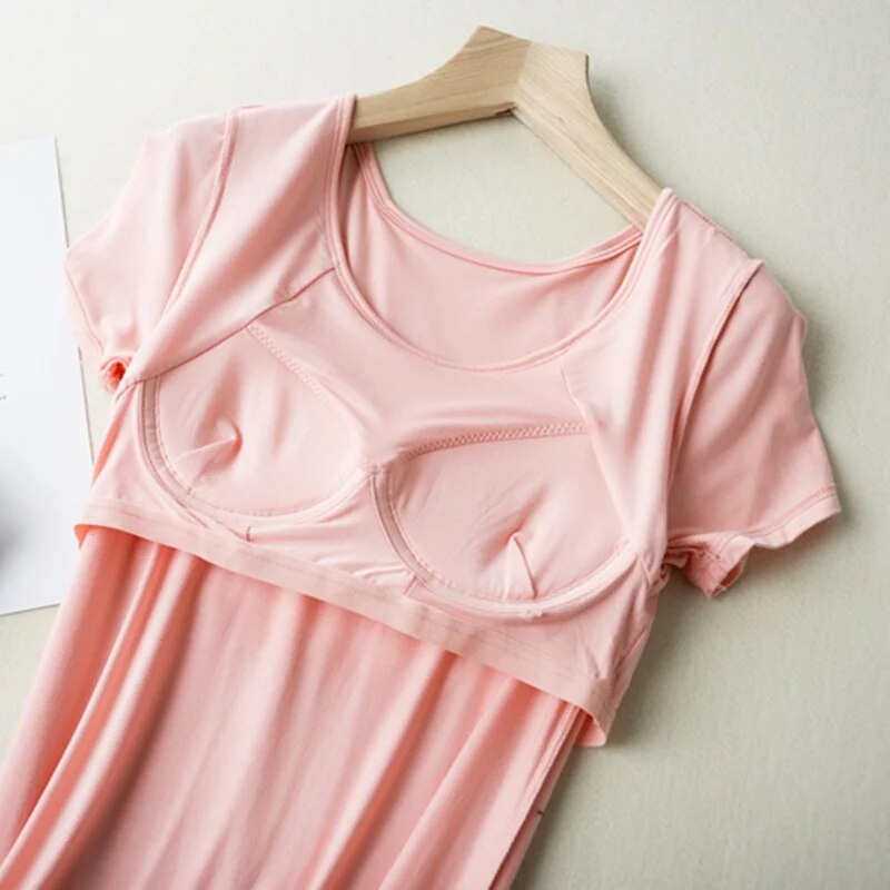 Camisón con sujetador incorporado y relleno en el pecho