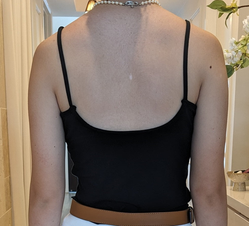 Singlet Top with Built in Bra Camisole V-neck with Inbuilt Bra Cotton