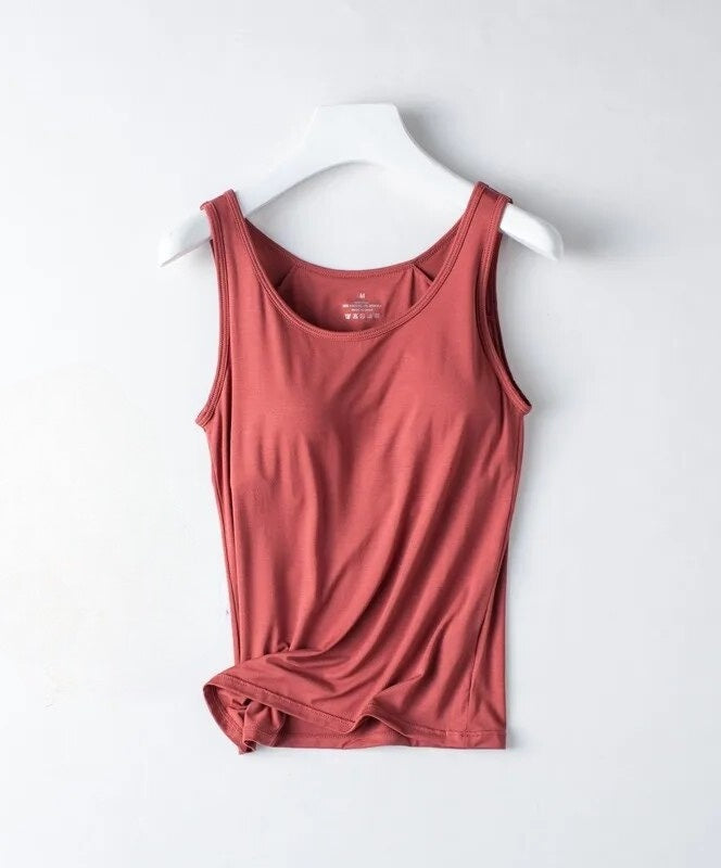 Shelf Bra Tank Top Plus size available with Removable cups