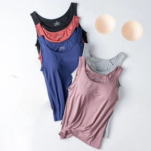 Shelf Bra Tank Top Plus size available with Removable cups