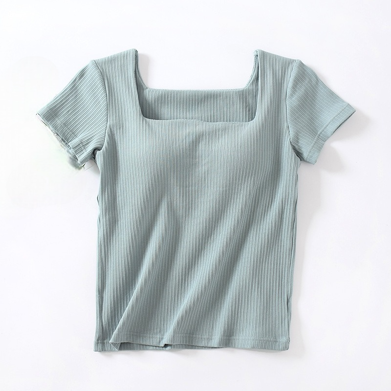 Square Neck Built in Bra Tshirt