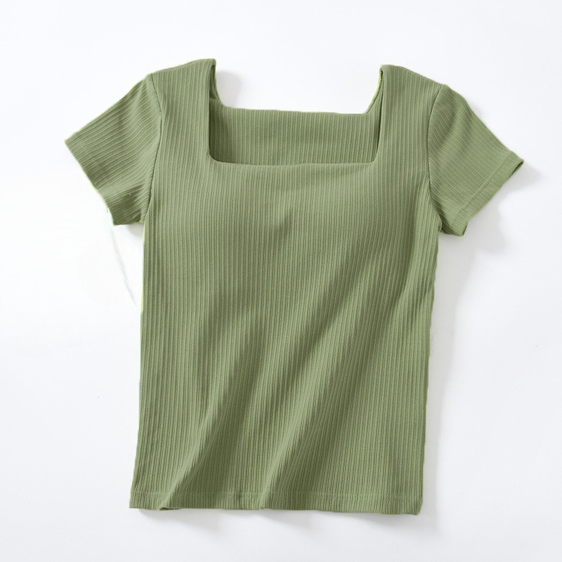 Square Neck Built in Bra Tshirt