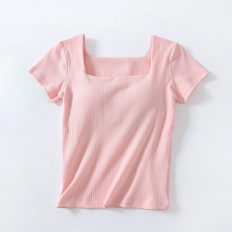 Square Neck Built in Bra Tshirt