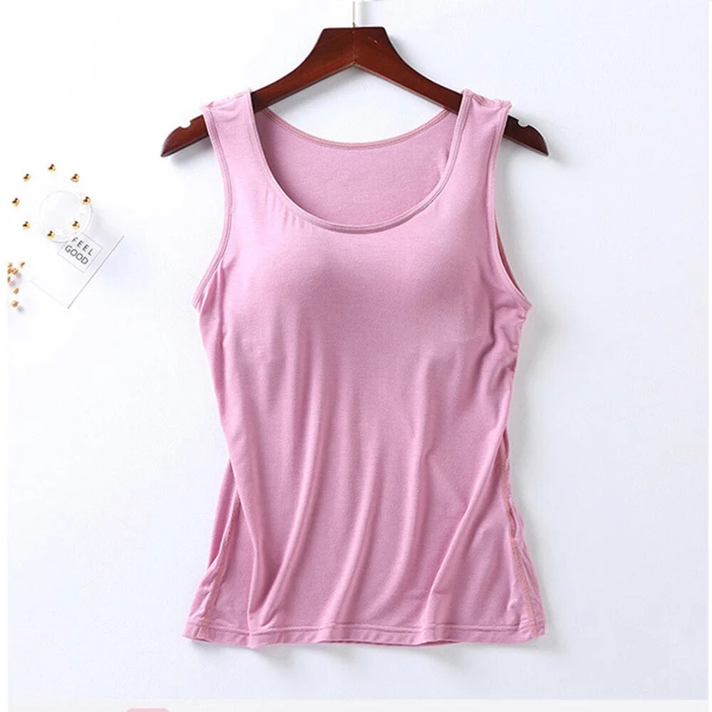 Tank Top with Built In Bra Plus size available Summer Colours