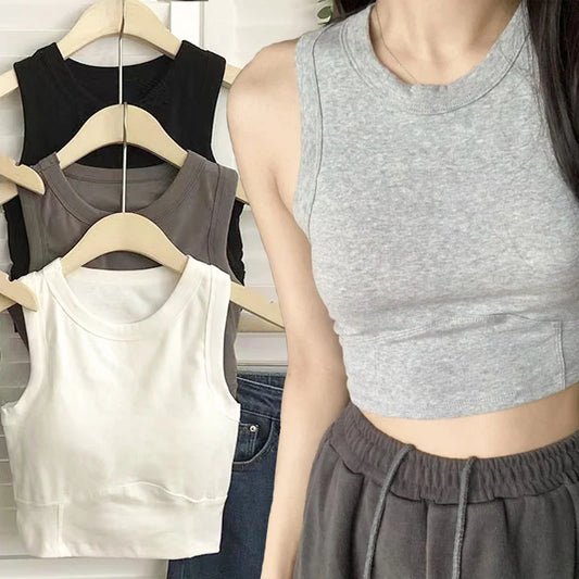 3 x Pack Tank Crop Top Great for Teenagers and Petite Sizes - Free size