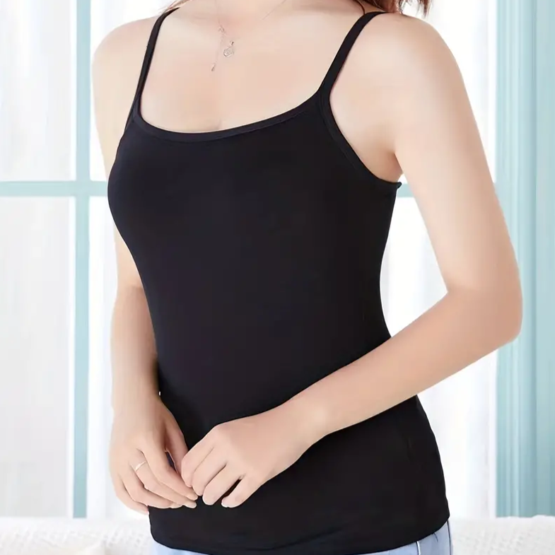 Cami Top with Built In Bra Padded Singlet