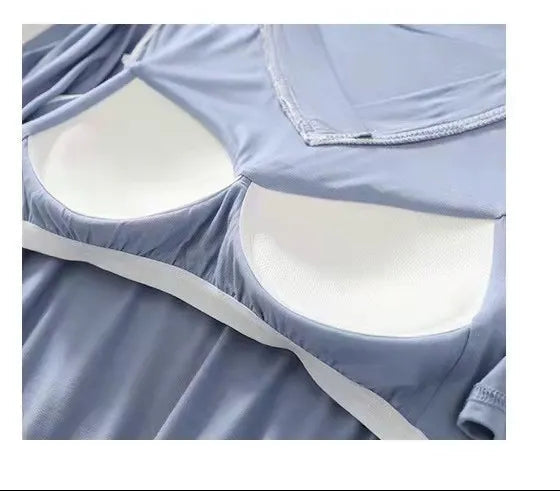 Parte superior de pijama con relleno incorporado. Conjunto de ropa de estar en casa. Talla grande disponible.