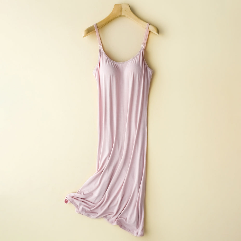 Breast-Feeding Nightie Nightgown Nursing Nightdress With Built In Bra