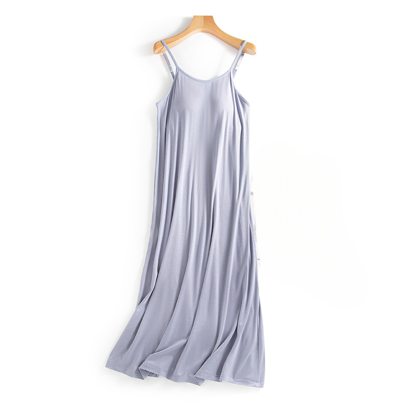 Built-In-Bra Spaghetti Adjustable Strap Nightgown/Casual Dress