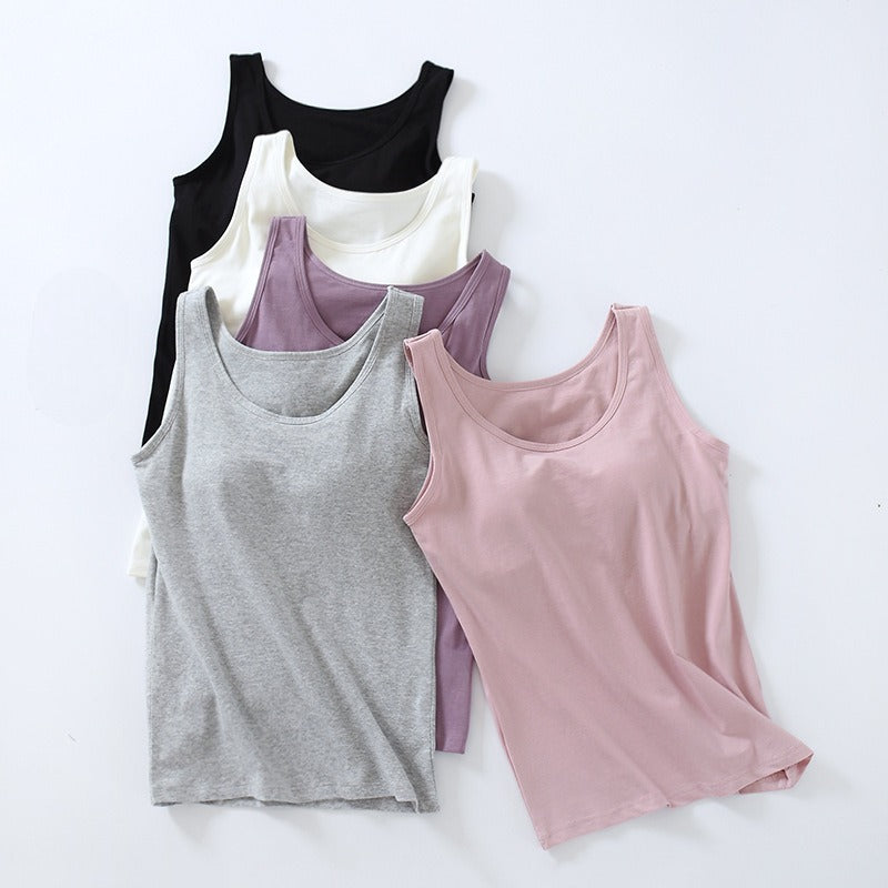 Built In Bra Tank Top Cotton