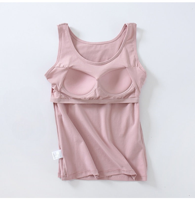 Built In Bra Tank Top Cotton