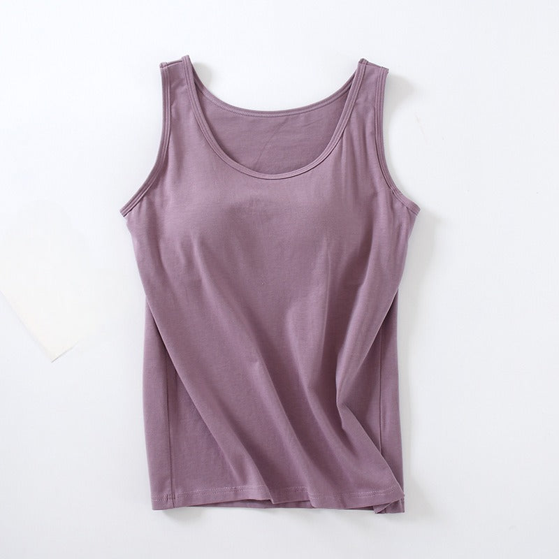 Built In Bra Tank Top Cotton