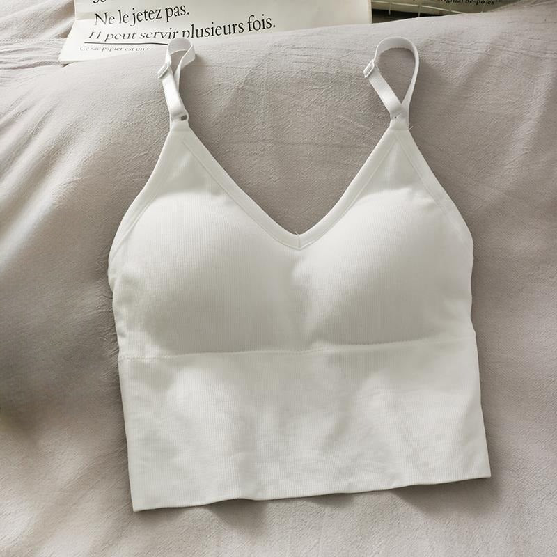 Bralette Bra Crop Top Sports Bra with Criss Cross Open Back Teens and Petite - Free size