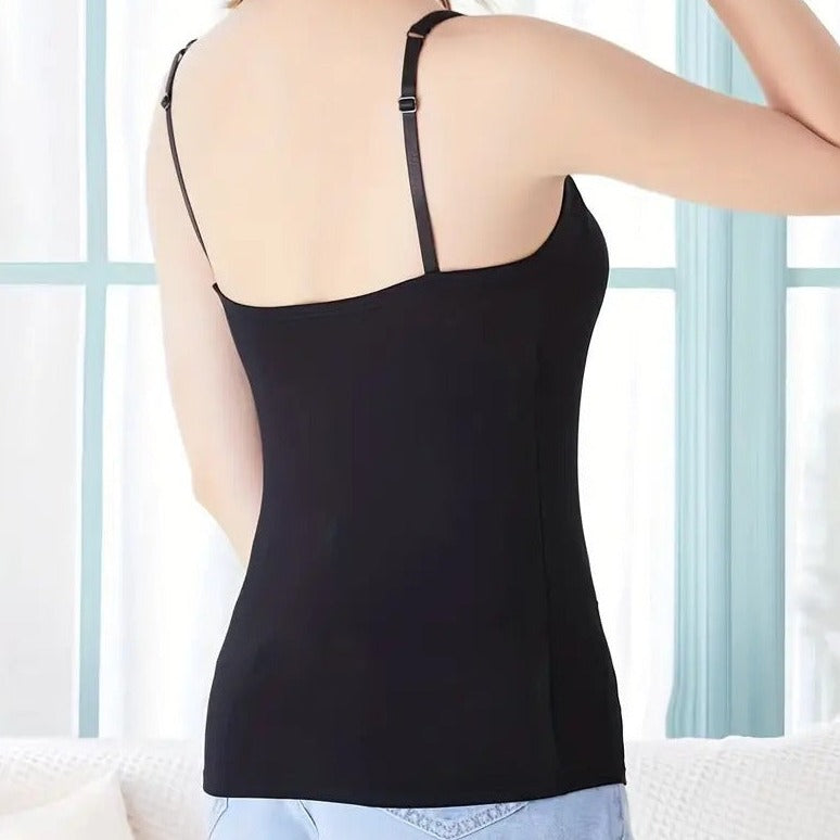 Cami Top with Built In Bra Padded Singlet