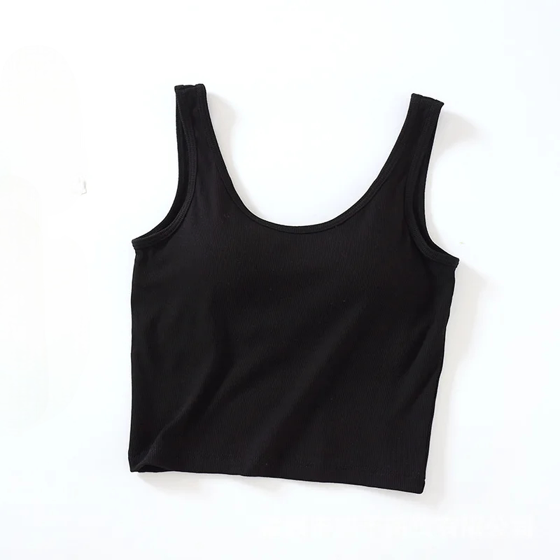 Crop Tank Top with Built-In Bra