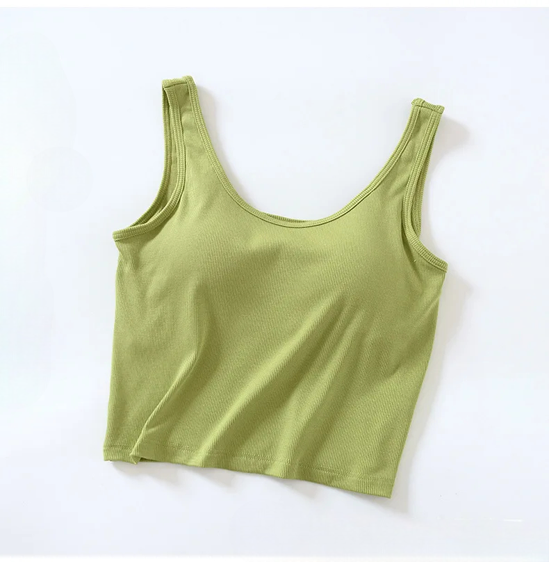Crop Tank Top with Built-In Bra