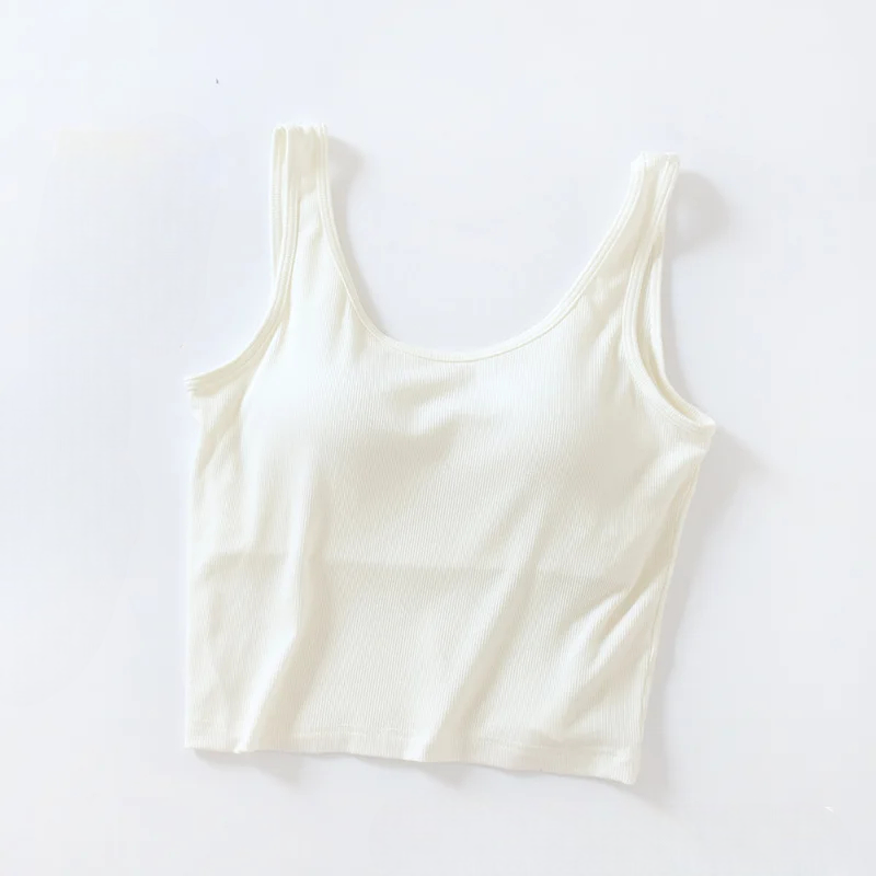 Crop Tank Top with Built-In Bra
