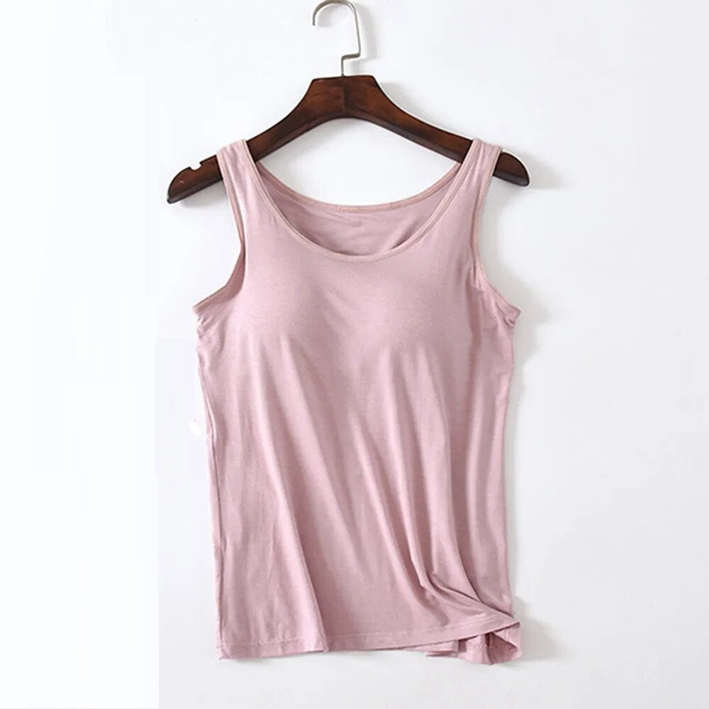 Tank Top with Built In Bra Plus size available
