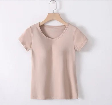 Camiseta con sujetador incorporado y relleno superior. Tallas grandes disponibles.