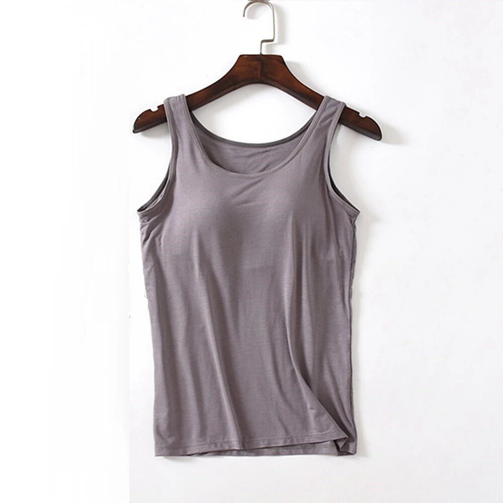 Tank Top with Built In Bra Plus size available