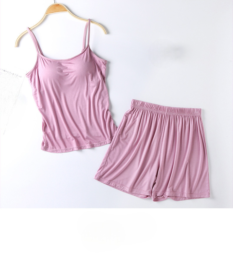 PJ Set Singlet with Built In Bra Comes with Matching Shorts Plus size available