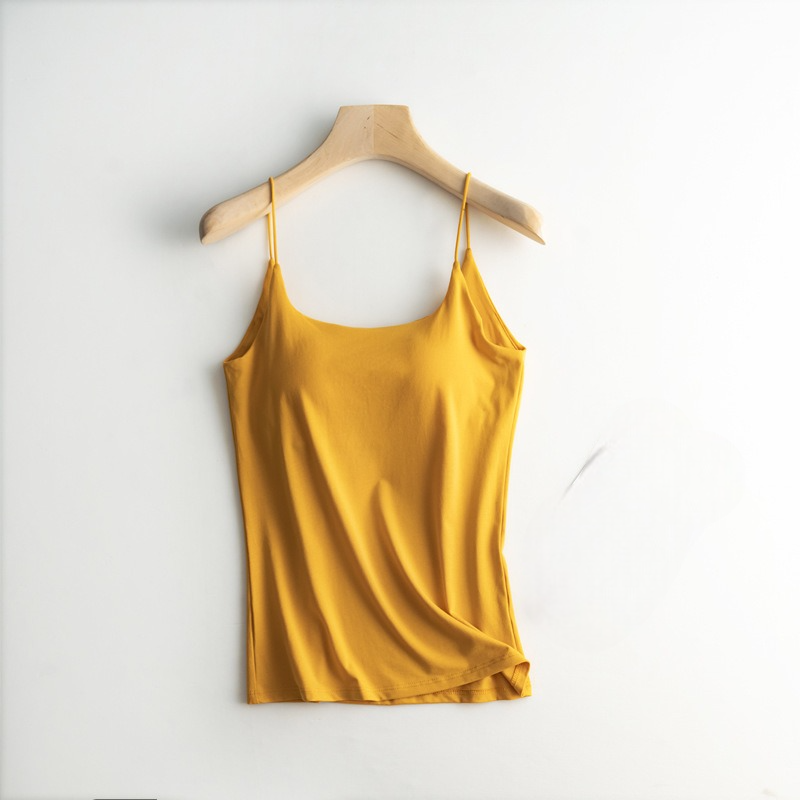 Spaghetti Strap Singlet with Built In Bra Cotton